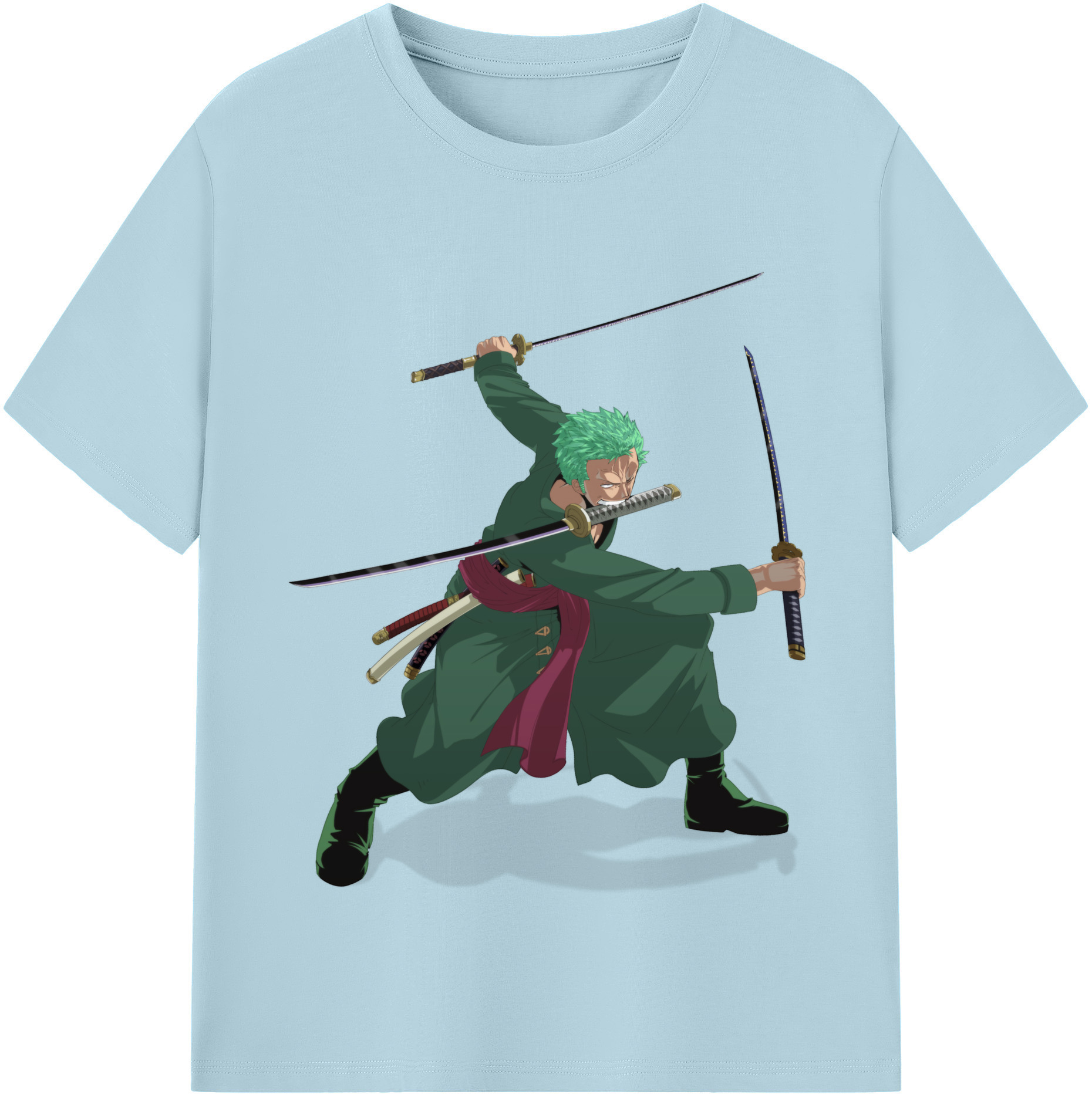 ワンピース ロロノア・ゾロ ONE PIECE Roronoa Zoro 綿100％半袖Tシャツ（フロントプリント）